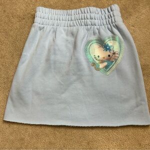 Sanrio x Dumbgood Hello Kitty Skirt Womens XS Blue Angel Glitter New